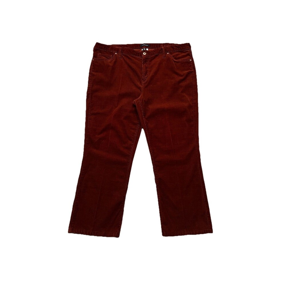 Lands End Womens 18W Corduroy Pants Fit 2 Traditional Straight Leg Rustic Orange